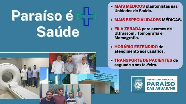 Imagem de compartilhamento para o artigo Paraíso das Águas: Prefeito Anízio Andrade se destaca com boa atuação na área da saúde da MS Todo dia